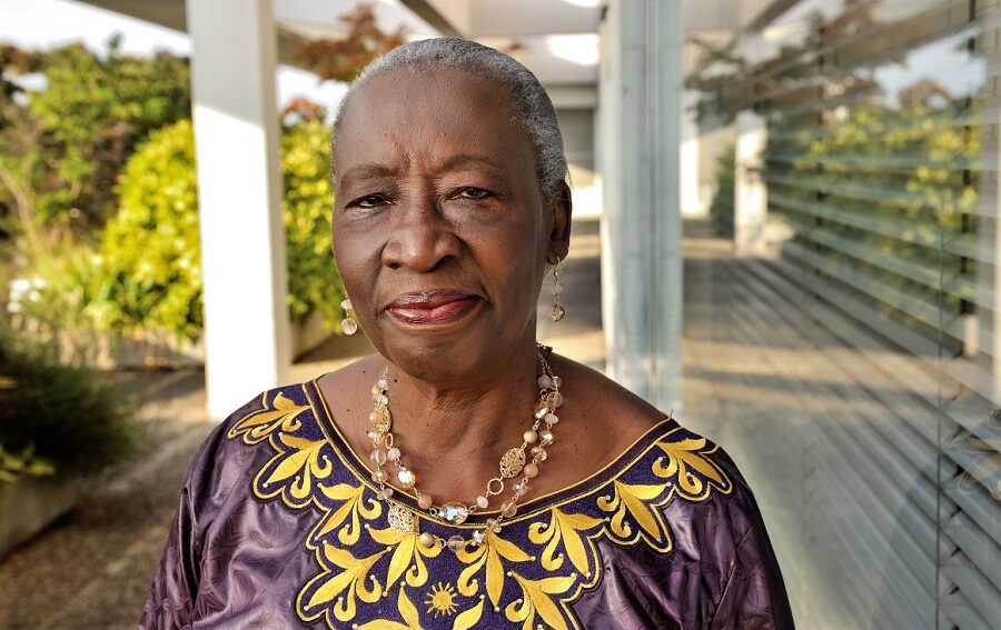 Professor Rose gana Fomban Leke, member of Malaria Policy Advisory Committee (MPAC) member, photographed on the roof of the WHO headquarters building in Geneva