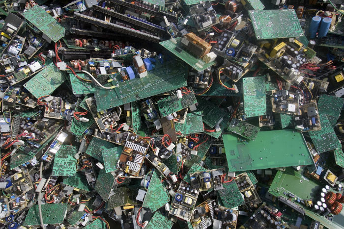A pile of electronic trash