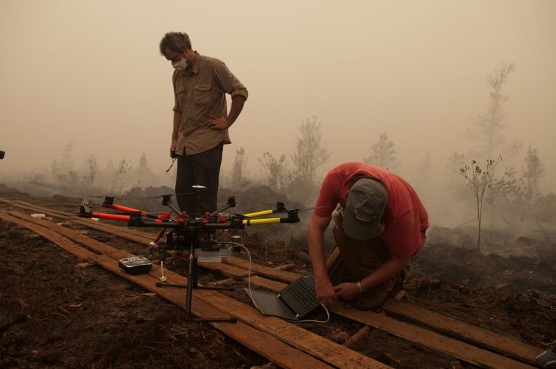 Unmanned Aerial Vehicle to fly over burning peat