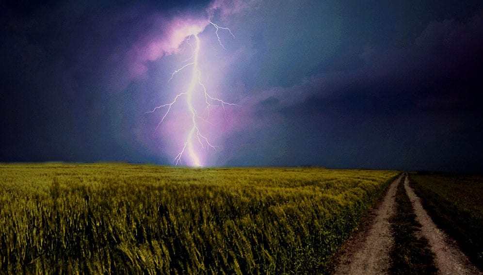 lightning strike on farm-main