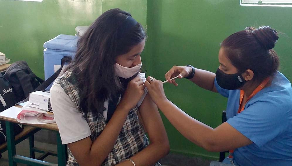 COVID-19 vaccination for children aged 12-14 in India in March 2022. According to Gagandeep Kang, vaccines are key to protecting the vulnerable and preventing future pandemics in the country.