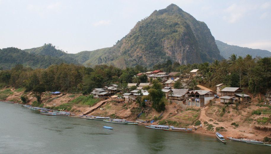Laos river village