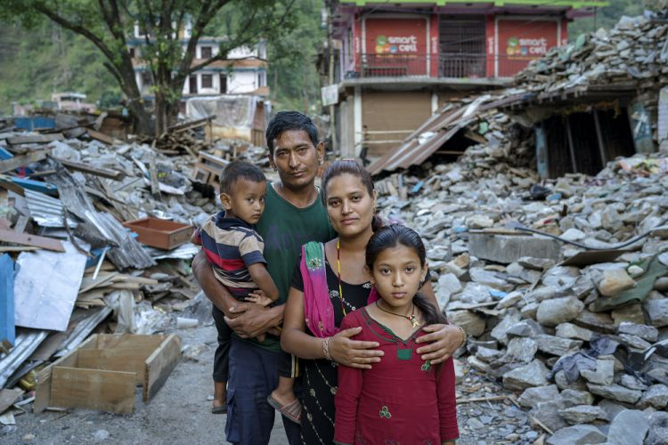 family whose home was completely destroyed