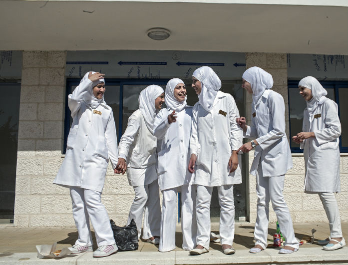 female nursing students in Ramallah