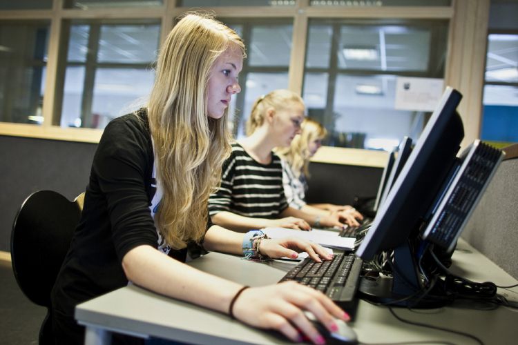 Students at a Kunskapsskolan school in Stockholm use computers