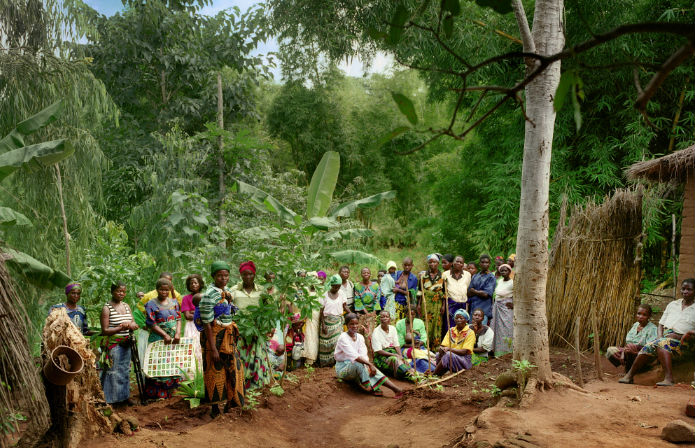 Women at a botanical gardens in Nkhulambe village