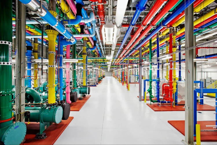 The water pipe-work for Google's data centre. Source: Google
