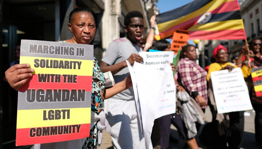 Marching in solidarity with Uganda's LGBTI community.
