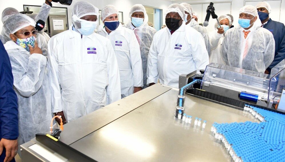 President Cyril Ramaphosa and Deputy President David Mabuza lead an oversight visit to Aspen Pharmacare sterile manufacturing facility at Gqeberha in the Eastern Province.