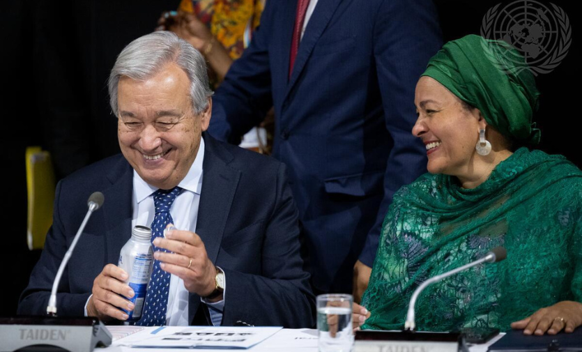 Secretary-General António Guterres (left) and Deputy Secretary-General AminaMohammed meet with Sustainable Development Goals (SDG) Advocates during the SDG Action Weekend ahead of the SDG Summit