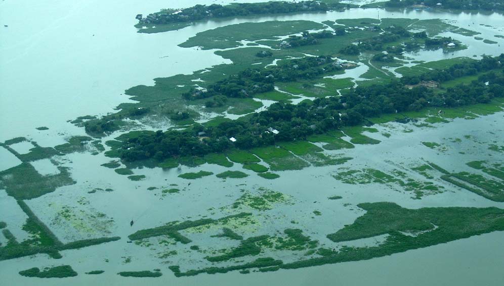 Flooded farmland in Bangladesh