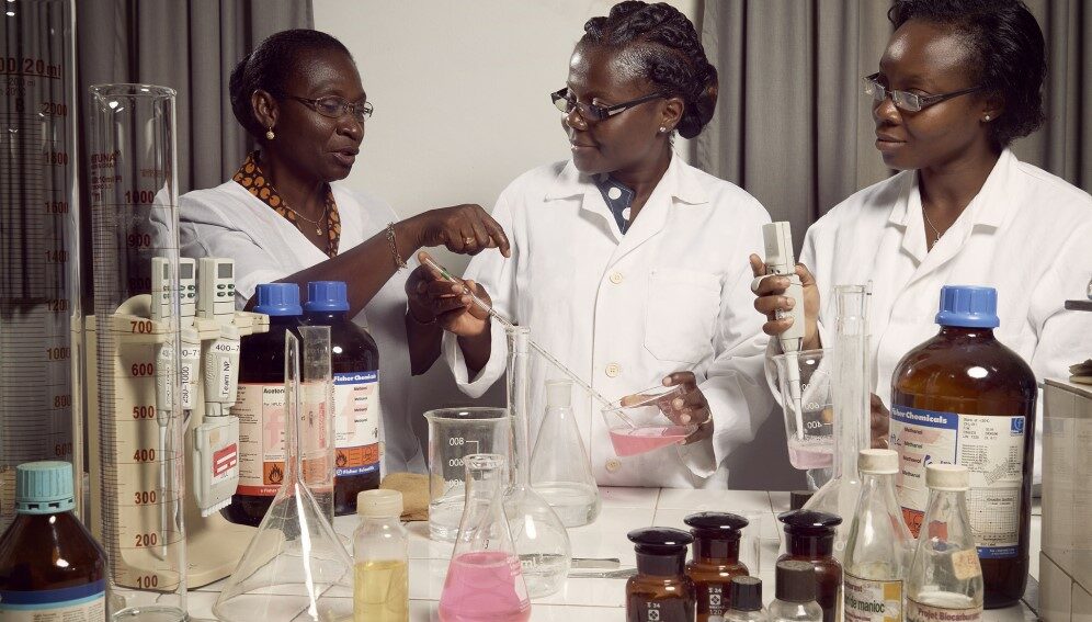 girls in a lab