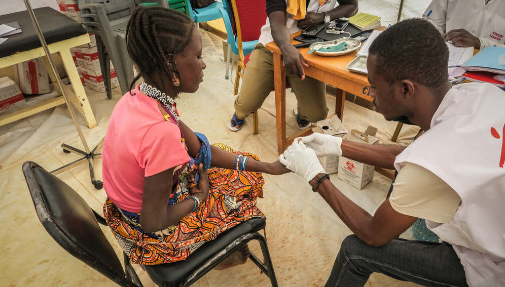 Malaria test in Burkina Faso