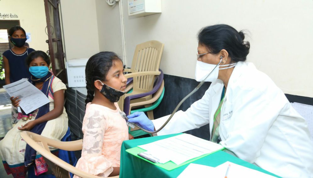school girl checkup in Karnatka
