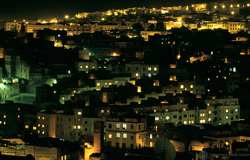 Moroccan city at night