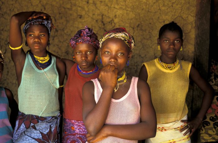 Girls return to their village, Tandoya, after circumcision ceremony 1