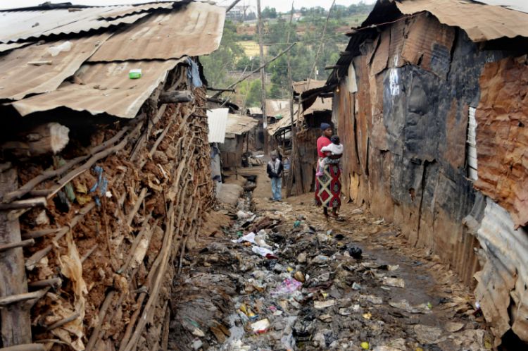 Open sewer in the slums