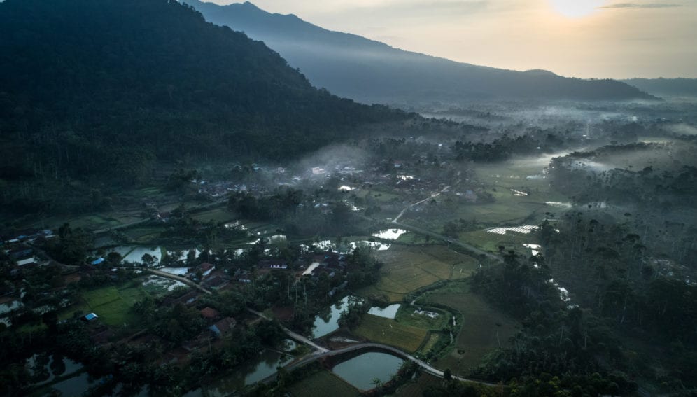 Aerial views of Tribudi Syukur Village