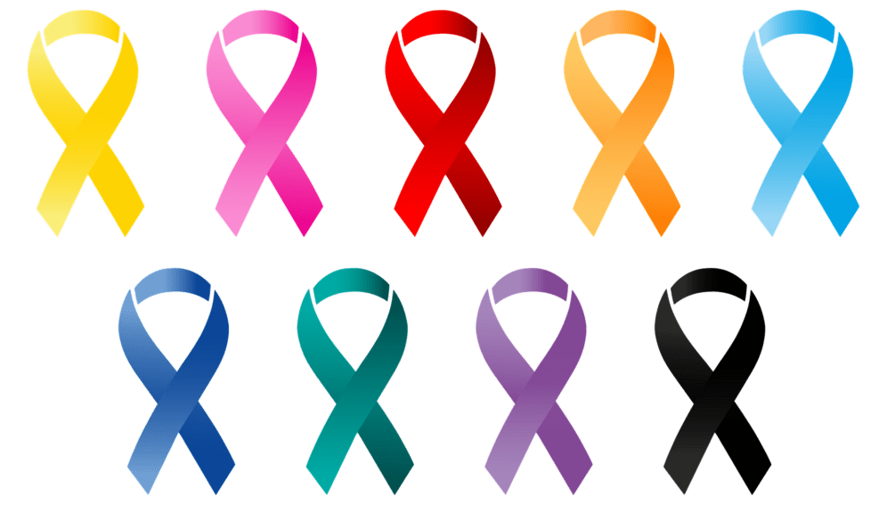 All cancer ribbons