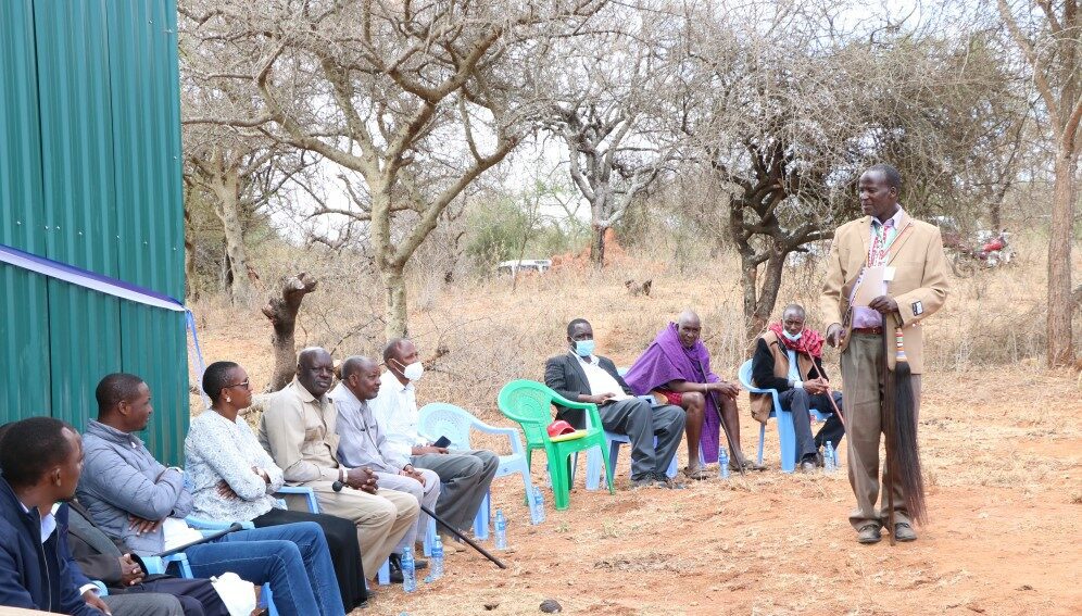 Community members discussing how to handle drought situation in Kikura Kajiado, Kenya