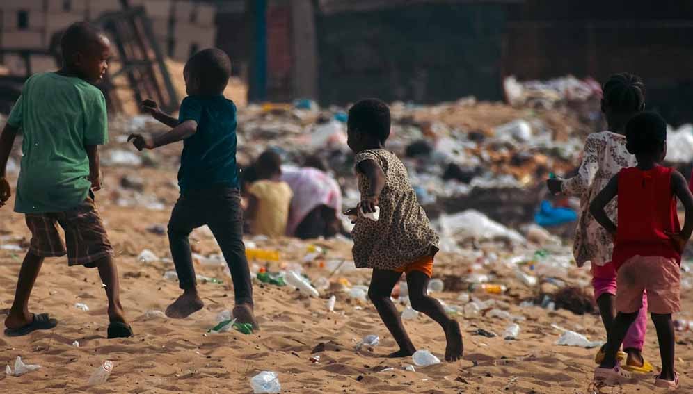 hildren playing in a rubbish dump. More than half of children in low-income countries have harmful levels of lead in their blood, according to the Center for Global Development.