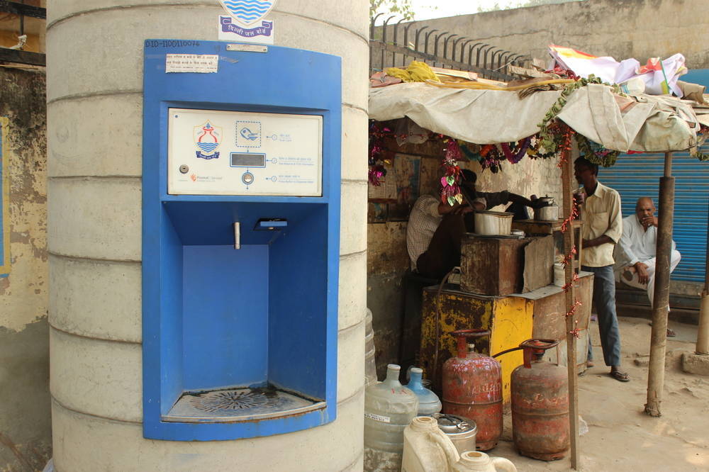 Under a proposal being considered by the government, and piloted in the same area of Delhi as this plant, the company will be contracted to run government-owned ATMs that dispense municipal water
