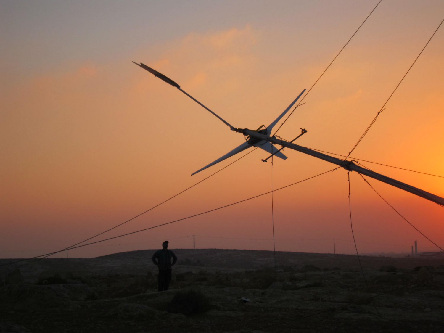 The team often erect turbines at night to avoid confrontation with the Israeli authorities who have previously halted installations. The region, also known as South Mount Hebron, is ideally suited for wind energy: in the afternoon, as the sun goes down, the wind picks up

