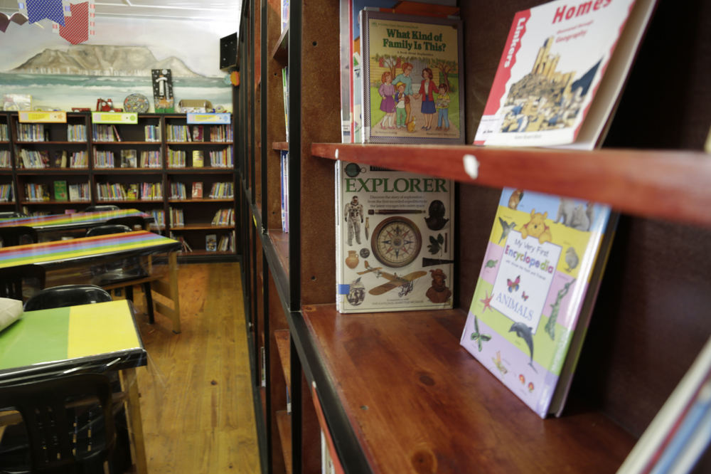 The library operates like a public library: children are able to borrow books and read them in their own time 

