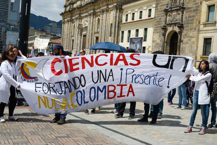Colombia: About 300 people marched through the capital Bogota, alongside four other cities: Barranquilla, Bucaramanga, Cali and Medellin
