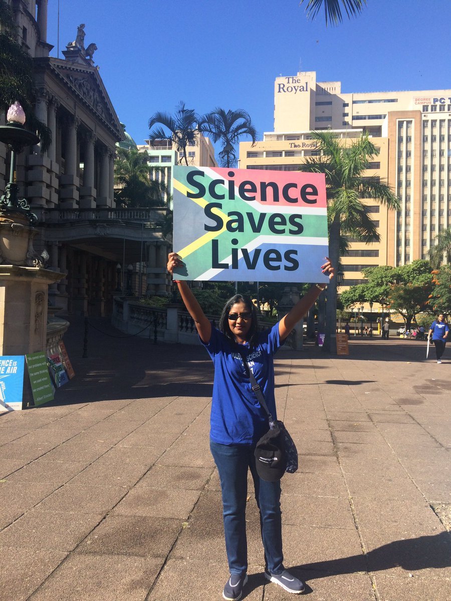 South Africa: "The rising global anti-science sentiment is very concerning. 'Science saves lives' and it is my duty as a scientist to speak up", said Tanuja Gengiah, from research centre CAPRISA, who marched in Durban.