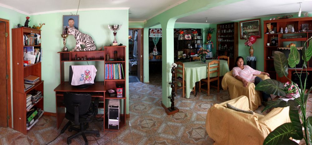 A Quinta Monroy home interior, after residents have moved in and developed the space
