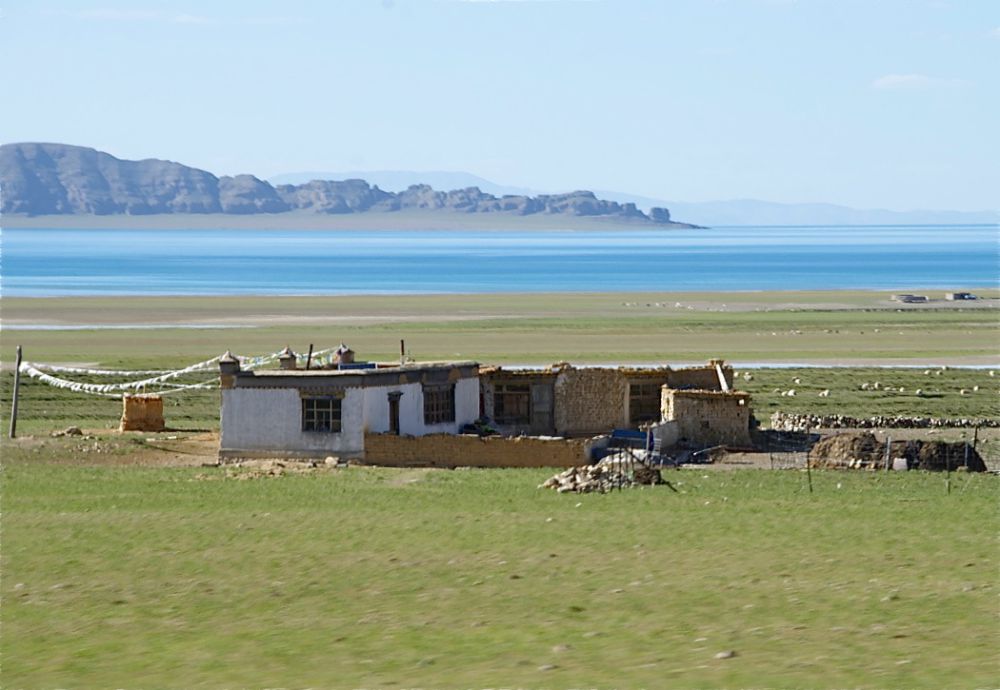Siling Co, a glacial lake in central Tibet, expanded by nearly half its original size between 2005 and 2014, and continues to engulf houses and pastures. The Chinese government’s imposition of land privatisation and fencing policies have reduced herders’ mobility and made them more vulnerable to such perils of climate change
