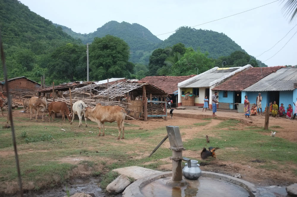 A village in Odisha, India. In India, approximately 300 million people lack electricity. Connecting their households to a microgrid, which provides reliable energy, could help lift many of them out of poverty
