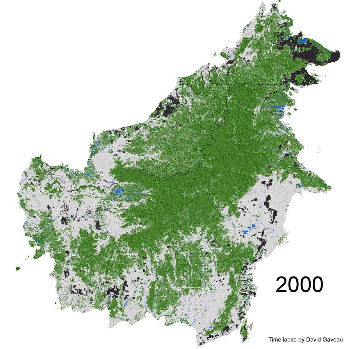 Timelapse of deforestation in Indonesia