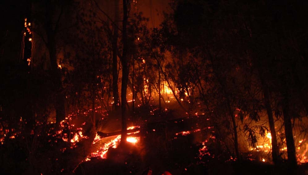 Australia night fire