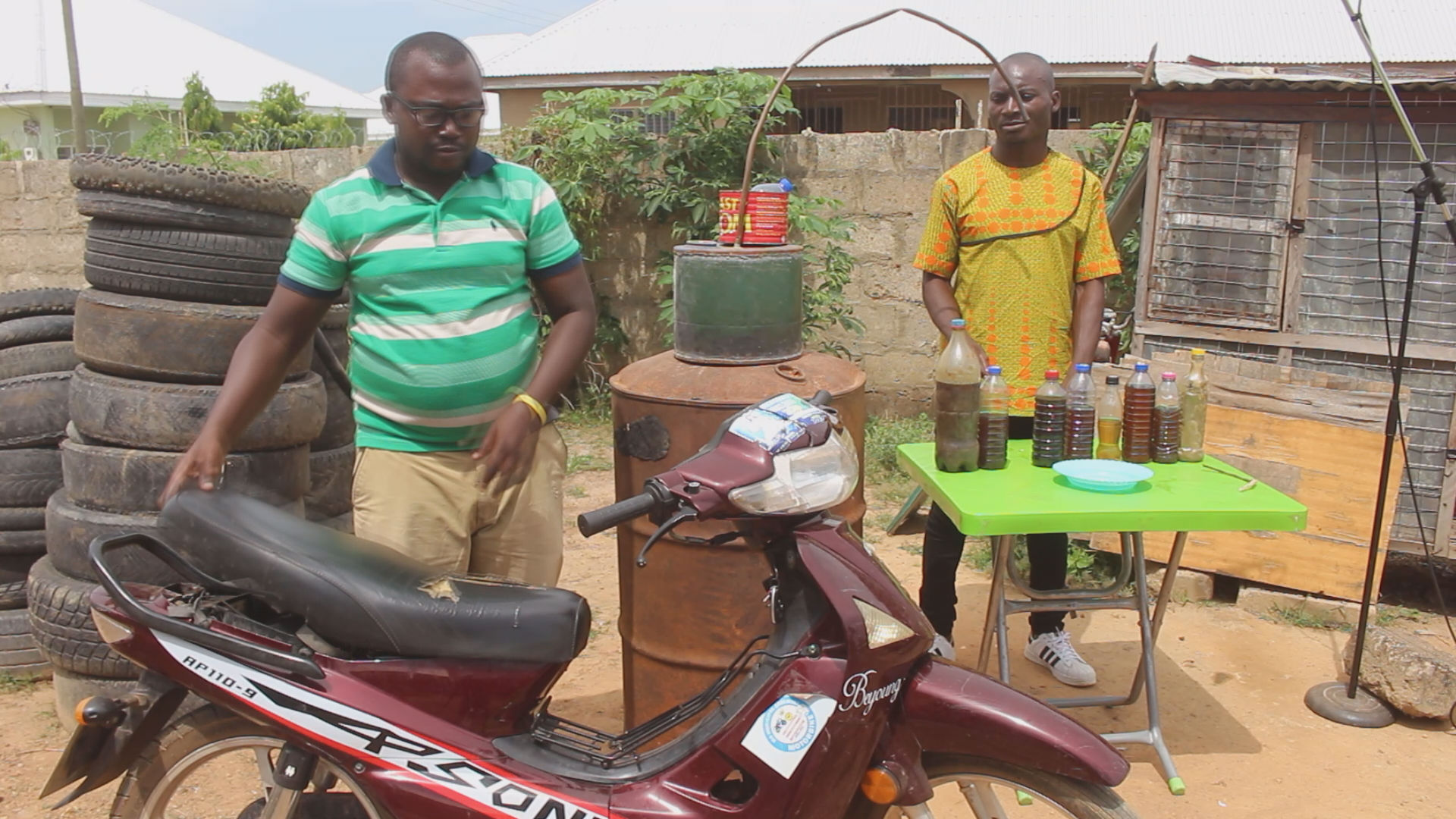 Picture 3- A customers at the factory to fuel his motor bike 3